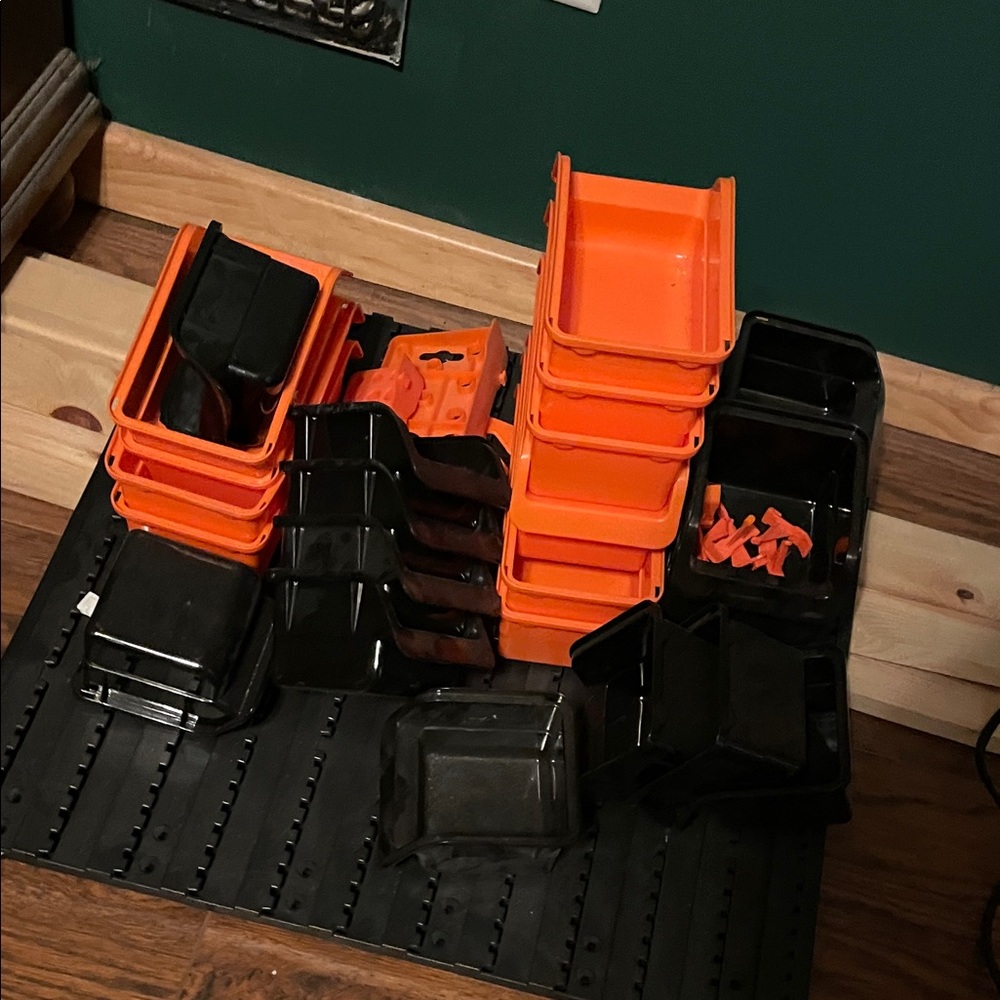 Orange and Black Storage Bins